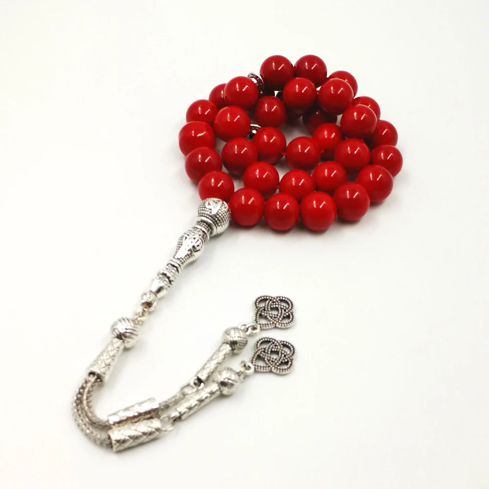Женские красные четки для молитвы tasbih из Красного камня ювелирные украшения