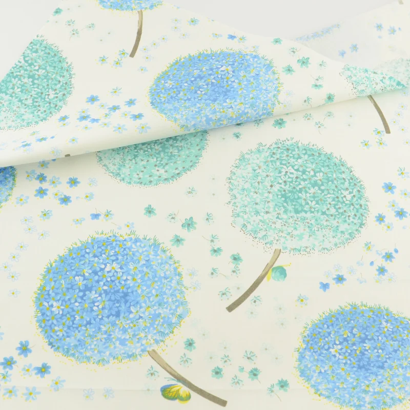 Синий цветок хлопка Ткань Постельные принадлежности Костюмы лоскутное