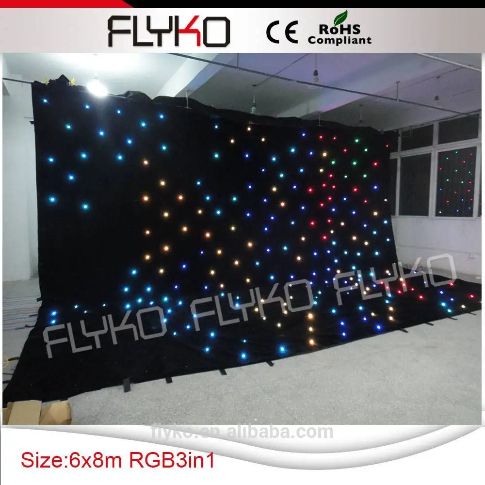 Индивидуальная 6 м * 8 светодиодная Звездная занавеска/ткань/светодиодная DMX