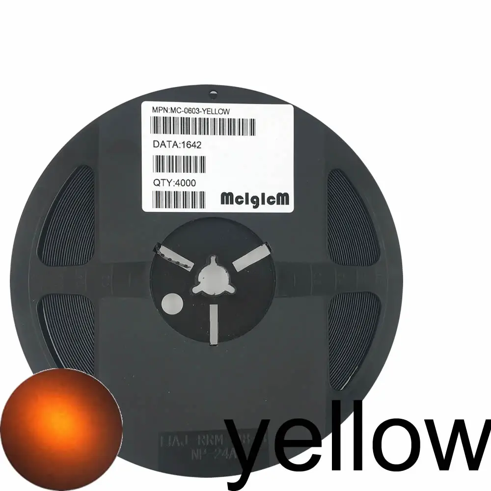 yellow MCIGICM 4000 шт. 0603 SMD светодиодный светильник белый красный желтый зеленый синий - Цвет: yellow