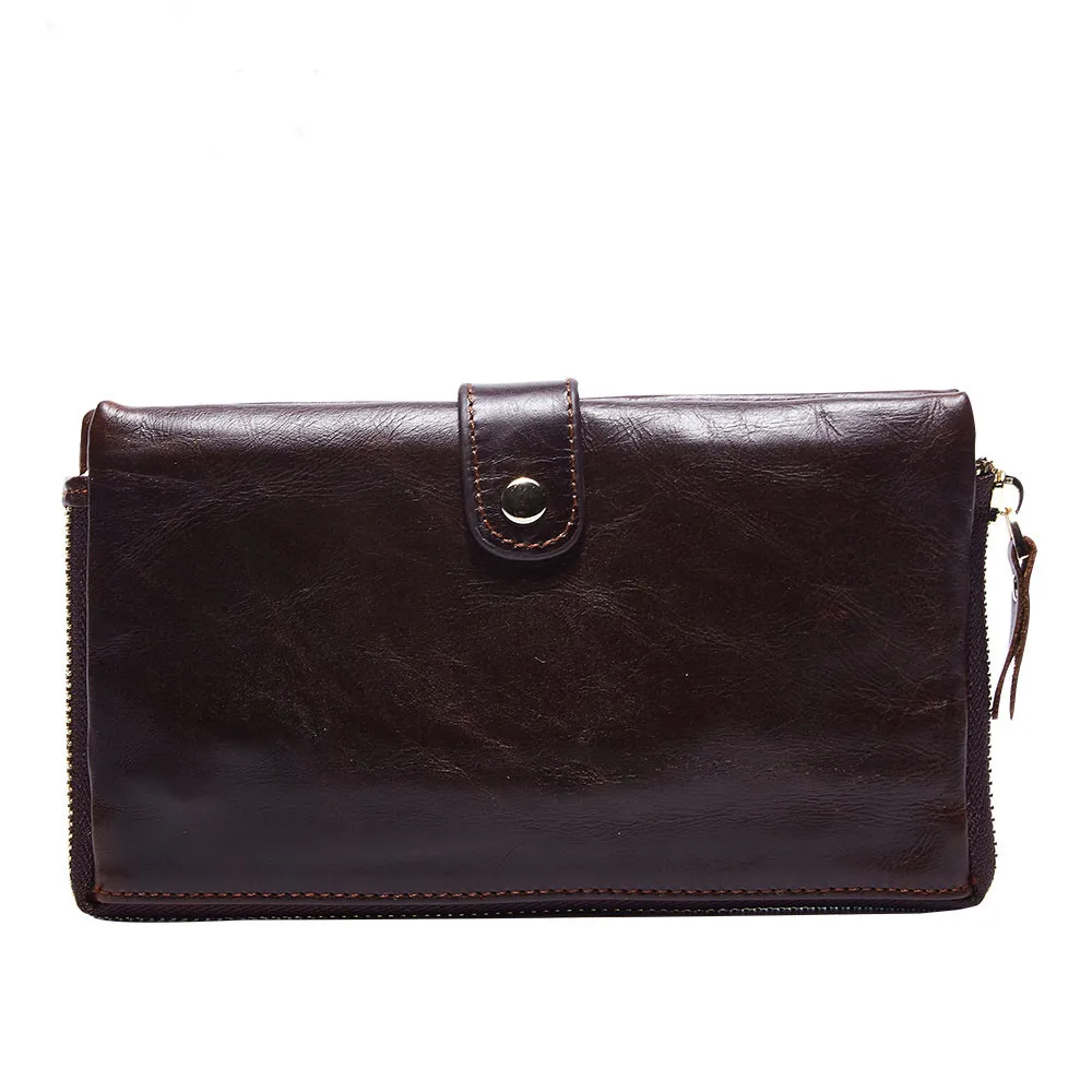 Кожаный бумажник для мужчин высококачественные кошельки на молнии Длинный