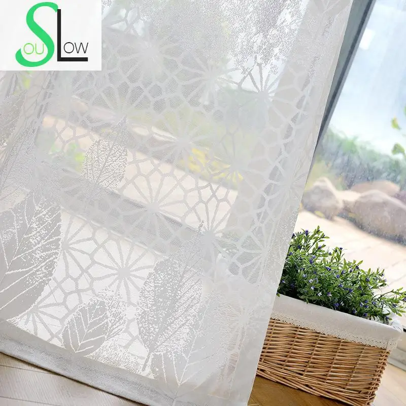 

Slow Soul White Jungle Jacquard Curtains Curtain For Living Room Tulle Kitchen Bedroom And Chinese Window Luxury Sheer Organza