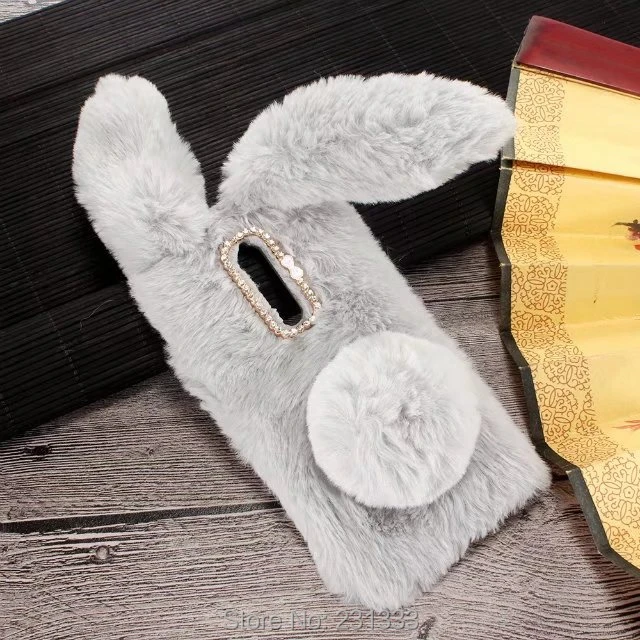 C-ku 3D Rabbit Ear Hair Diamond Bling Fur Soft TPU Case For Samsung Galaxy S8 Active Warm Cute Bowknot Skin Cover Luxury 1pcs | Мобильные
