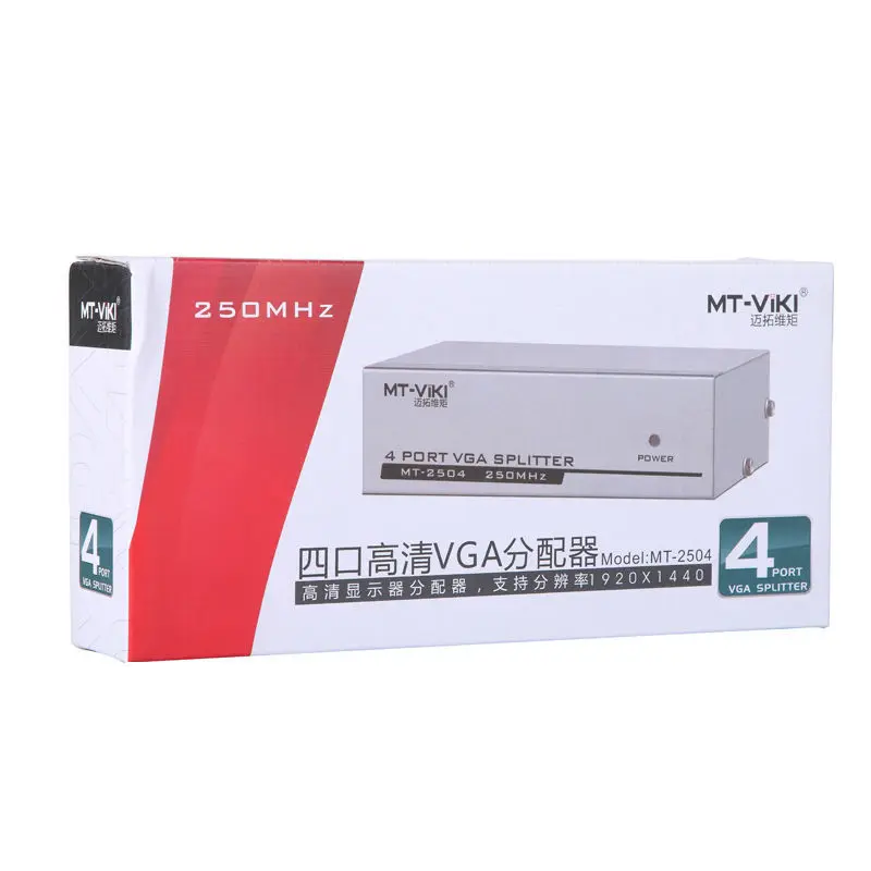 MT-VIKI 250 МГц 4 порта VGA видео сплиттер 1x4 дистрибьютора 1 вход на выхода шт.