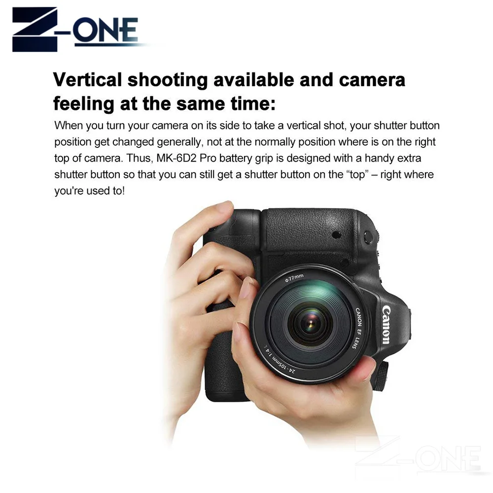 

Meike MK-6D2 PRO Battery Grip 2.4GHz Remote Controller to Vertical-shooting Function for Canon EOS 6D Mark II 6D2 LP-E6 Camera