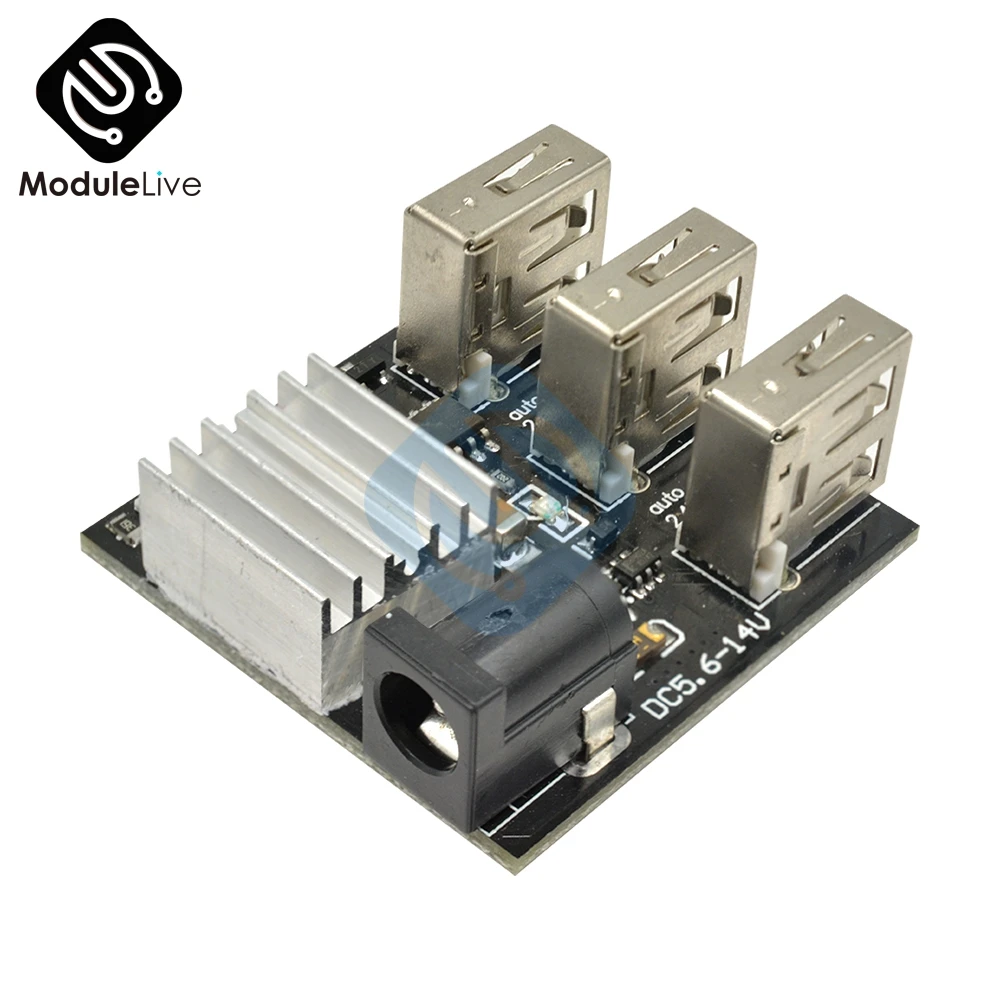 Зарядное устройство с 3 USB портами для Arduino 9 В/12 В до 5 8 А понижающий