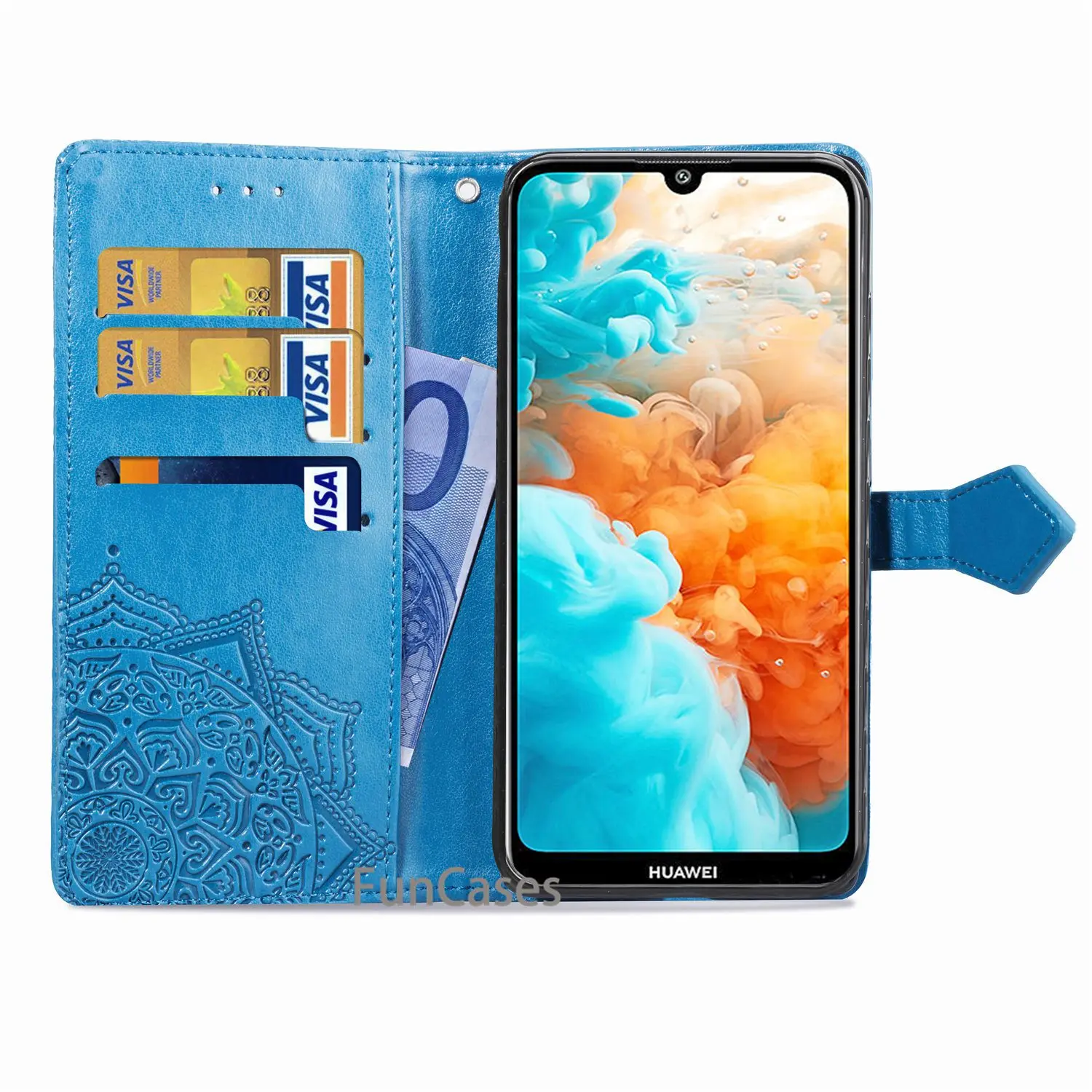 СПС huawei y6 2019 чехол Y6 кожаный для MRD-LX1 MRD-LX1F Y 6 Чехол-книжка телефона с кошельком и