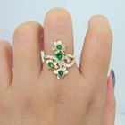 Emerlad кольцо 0,44ctw с супер белым Moissanite, женское кольцо для свадьбы, помолвки, изящные украшения, 14 k, желтое золото