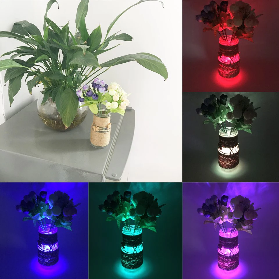IP68 водонепроницаемый RGB погружной светодиодный светильник с батарейным питанием