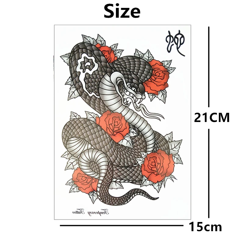 Змейка китайский новый год 12 зодиака животных временная татуировка наклейки 21*15