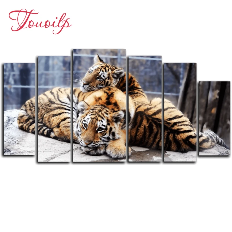 

6pcs,Full,square&round Two tigers Diamond Embroidery,5d Diamond Painting,Cross Stitch,3D,Diamond Mosaic,diamond pattern,Crafts