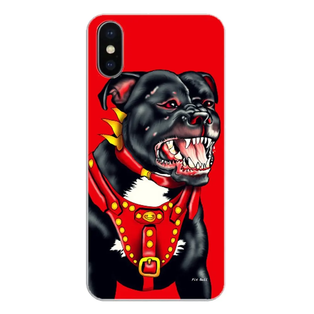 Для iPod Touch iPhone 4 4S 5 5S 5C SE 6 6S 7 8 X XR XS Plus MAX Pit Bull Dog Pitbull картина со щенками животных