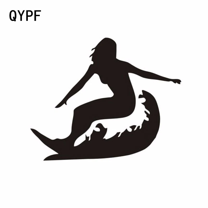 QYPF 17 5 см * 14 Индивидуальные виниловые автомобильные наклейки для серфинга черные