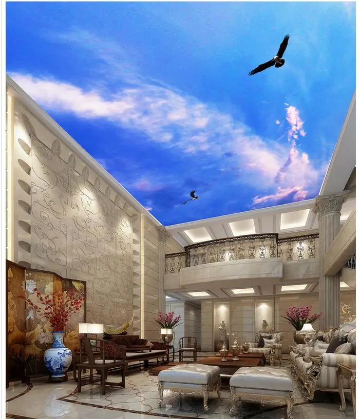 Пользовательские фото обои 3D стереоскопического потолков с изображением