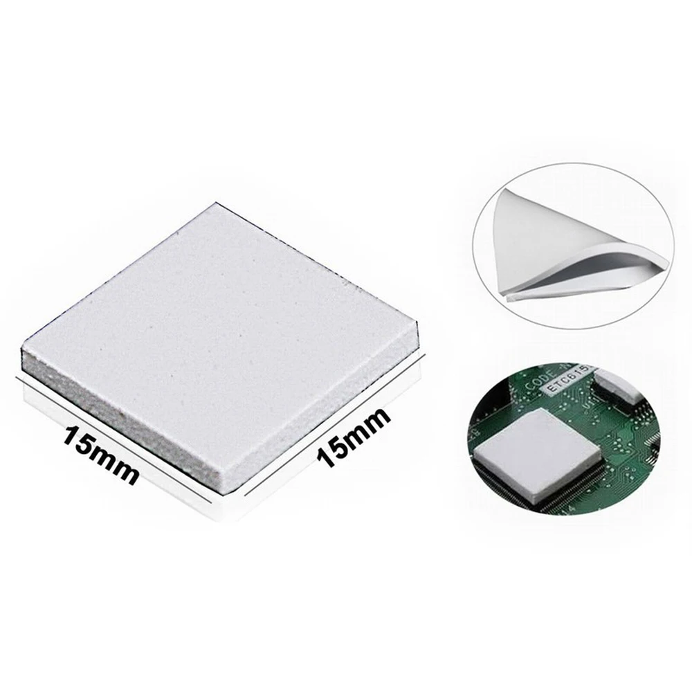 

2000PCS Lot 15X15x2MM White SMD DIP IC Chip Heatsink Thermal Paste Conductive Compounds Pad Pads