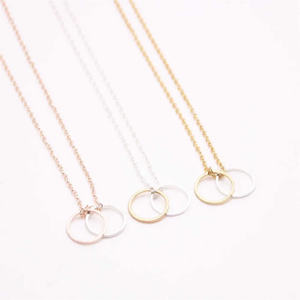 Цифра нулевой символ кулон ожерелье два подключения круги для женщин|Ожерелья с