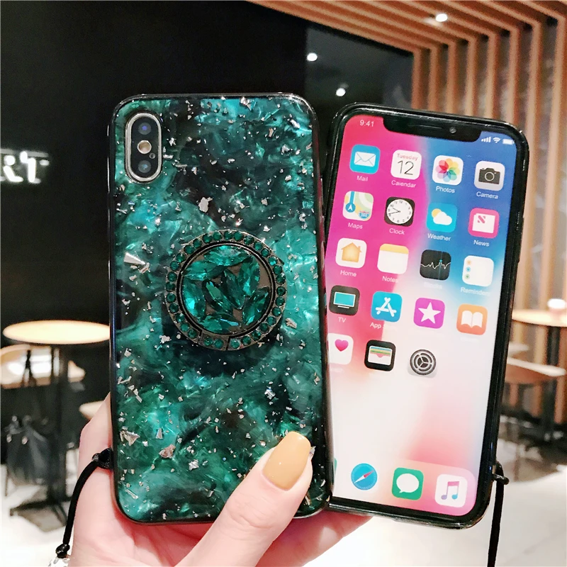 Sexy Glitter Flash Phone Case for Huawei P30 Crystal Bead String Lanyard P20 nova4 mate20pro Girls nova3e Elegant Back Cover V10 |