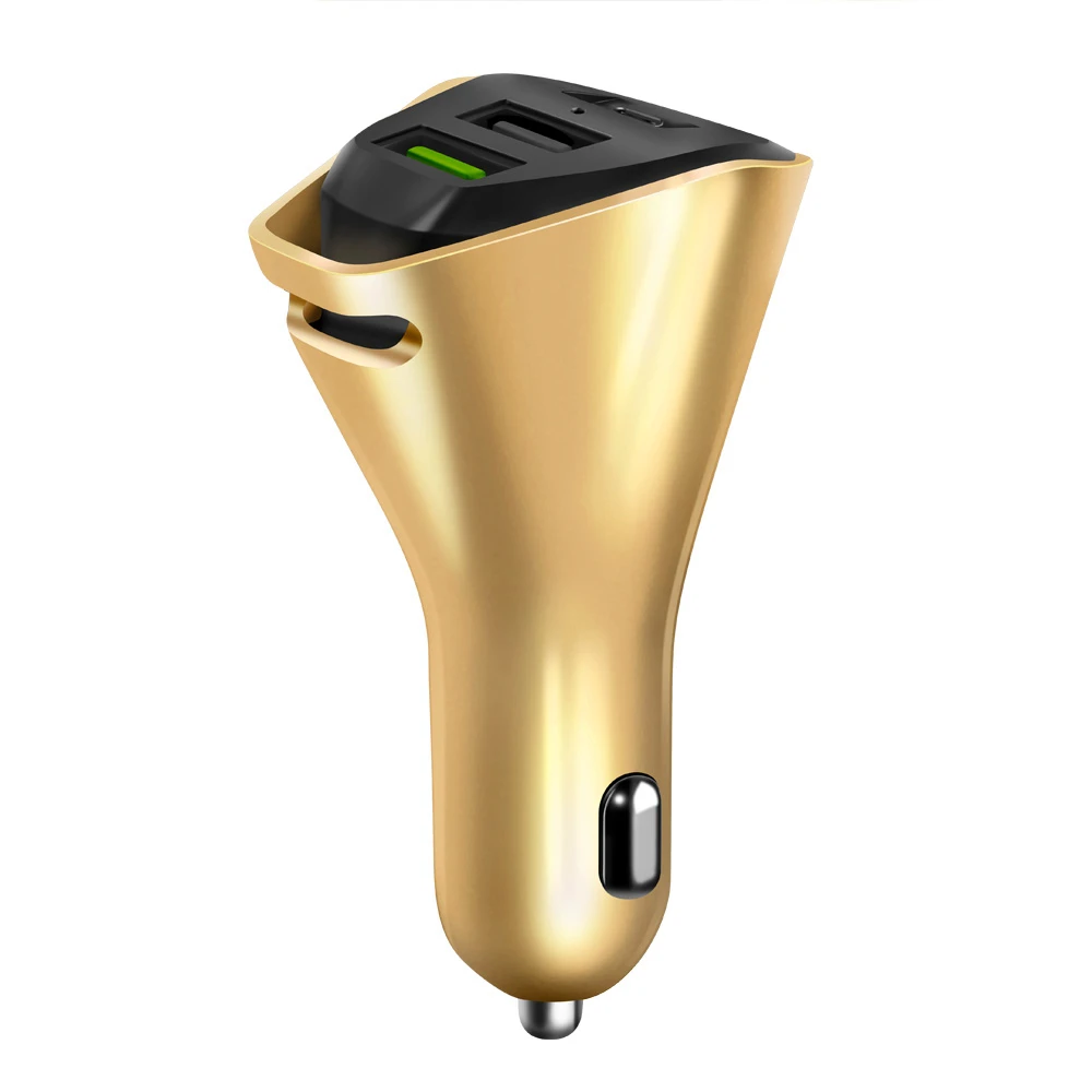 Gold Amstar 33 Вт 3USB Быстрая зарядка QC 3,0 Автомобильное зарядное устройство для iPhone 11 X XS usb type-C мобильный телефон быстрое зарядное устройство автомобильное зарядное устройство для samsung - Тип штекера: Gold