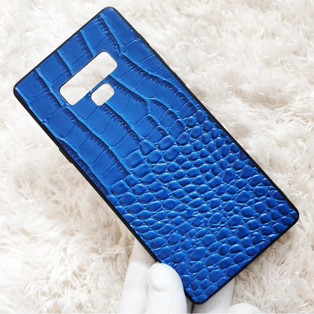 New Real Genuine Leather Soft TPU Silicone Back Cover Crocodile Grain Natural Cowhide Phone Case For Samsung Galaxy Note9 Note 9 |