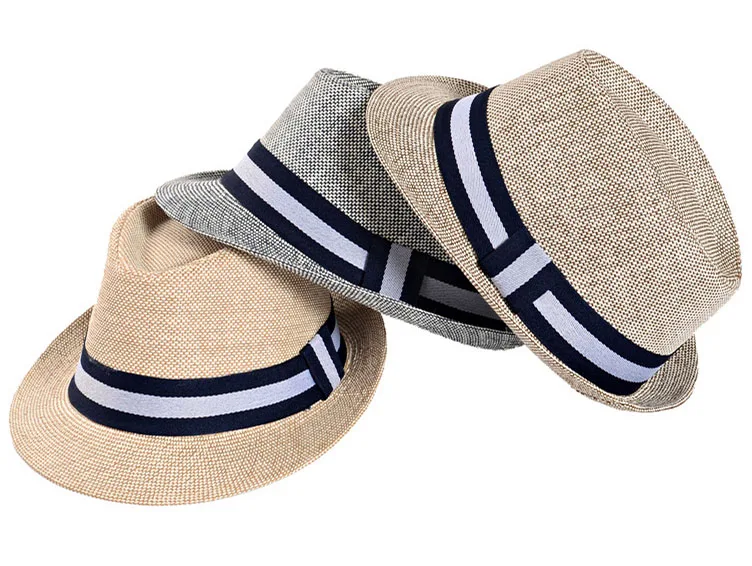 

[AETRENDS] European Man Classic Straw Fedora Hats for Men Jazz Cap Size 58CM Z-5314