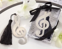 20pcs silver stainless steel music symbol bookmark for wedding baby shower party birthday favor gift souvenirs souvenir