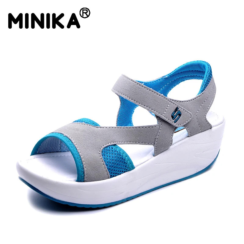 Minika/2018 модные летние женские босоножки Повседневная дышащая обувь из сетчатого