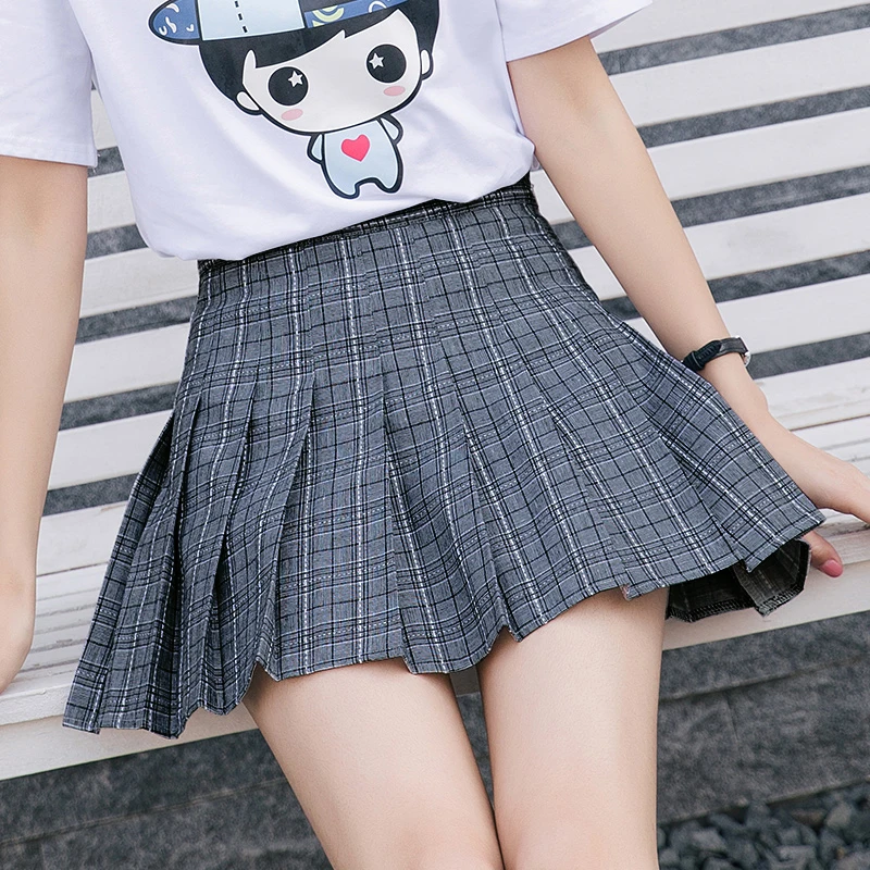 Новинка, XS-3XL, Harajuku, Милая Мини юбка, женская мода, летняя, высокая талия, клетчатая плиссированная юбка, косплей, клетчатая юбка, kawaii, женские юбки - Цвет: photo6