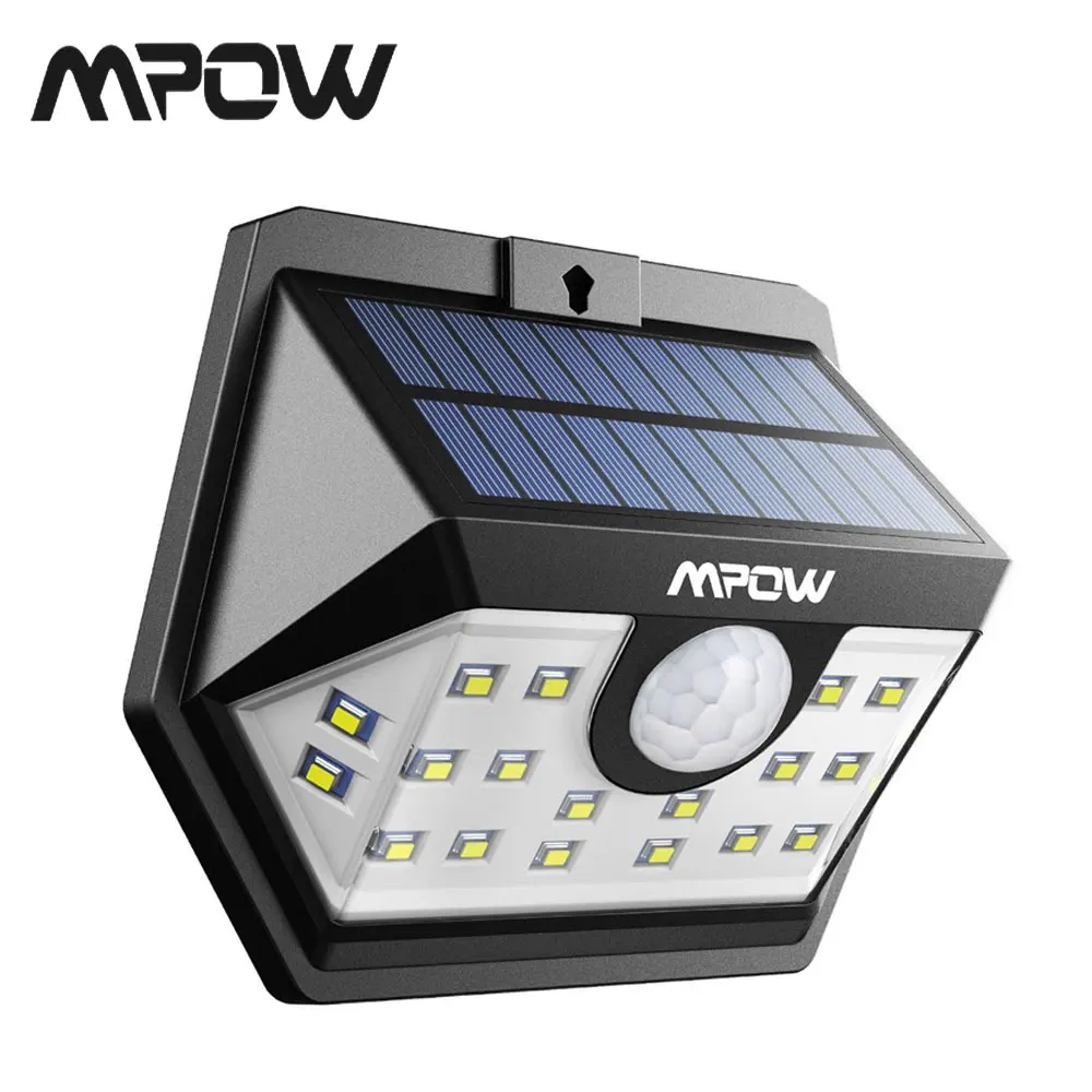 MPOW 20 светодио дный Солнечный свет супер яркий движение солнечной энергии