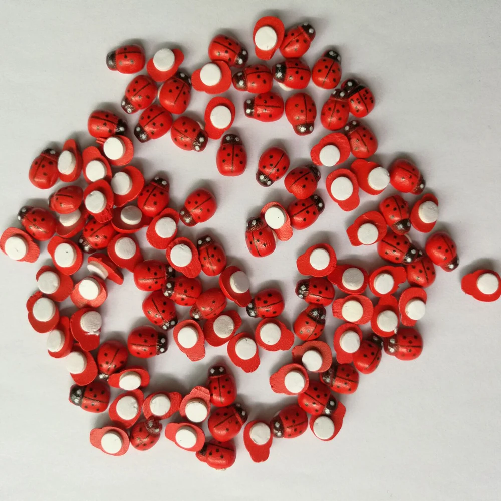 

50PCS Stickers Easter Fridge Scrapbooking Buttons Lovely Red Small Wood Buttons for Sewing Garment Supplies Accessory