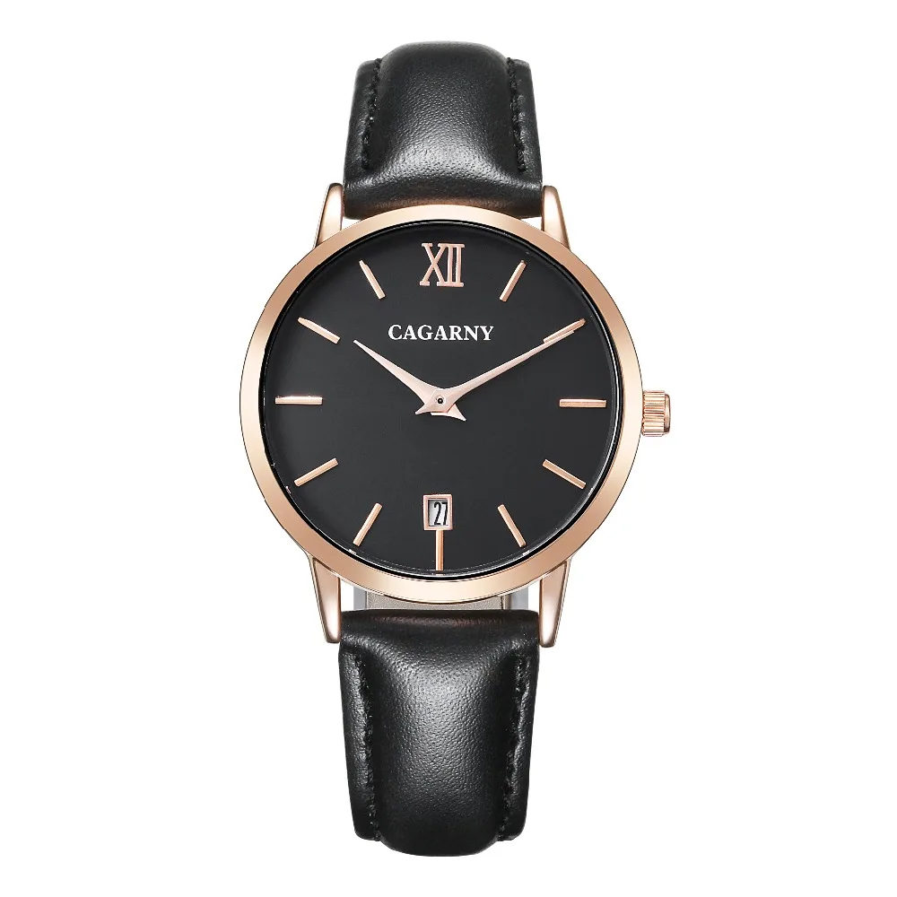 CAGARNY Women's Quartz Watch Automatic Date Fashion Luxury Trend Retro Girl Leather Strap Simple Japanese Movem Movement Relogio |