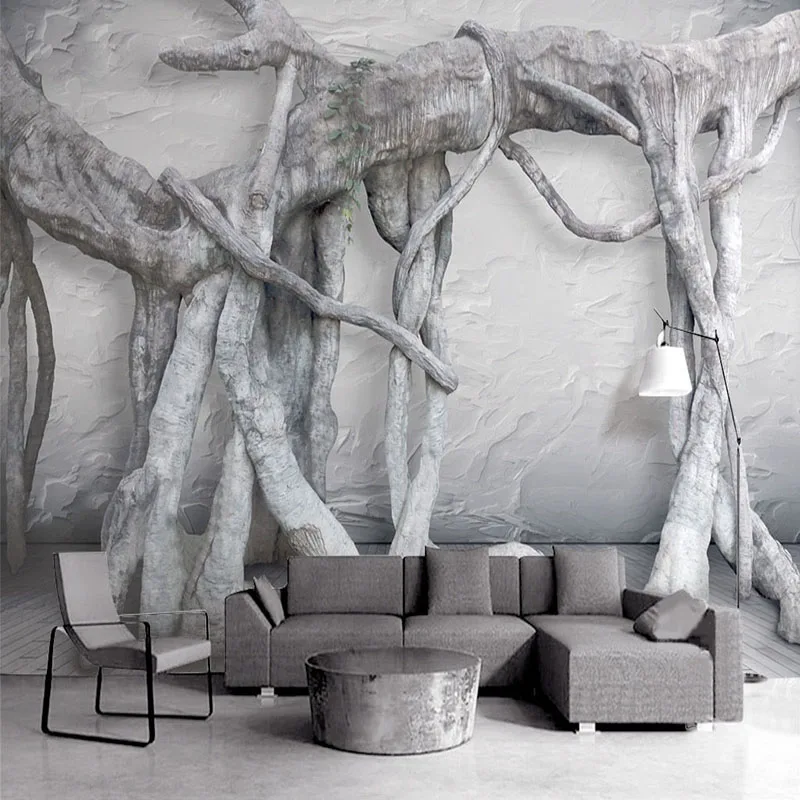 3D стереоскопические Настенные обои с корнями деревьев художественные для