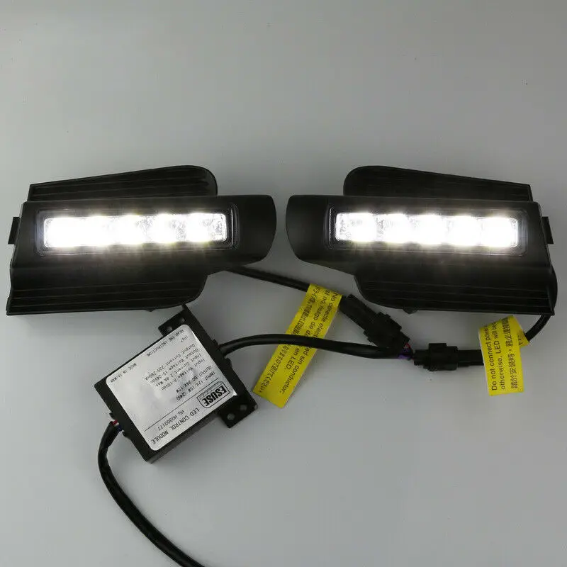 

2Pcs LED DRL Daytime Running Lights Fog light Driving Bumper Fit For Toyota Land Cruiser Prado 120 GRJ120 TRJ120 FJ120 2003-2009