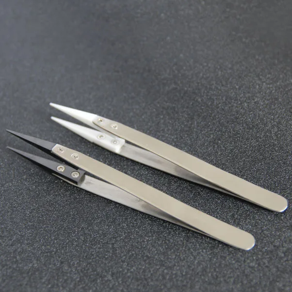 

5pcs High Quality Coil Jig build Ceramic Tip Tweezers Vetus Tweezer E cigarette ceramic tweezer Stainless Steel replacement tips