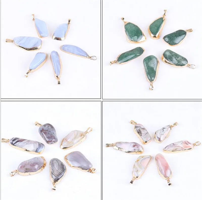 

Natural Stone Agates Pendant Charms Pendants for Jewelry Making DIY Necklace