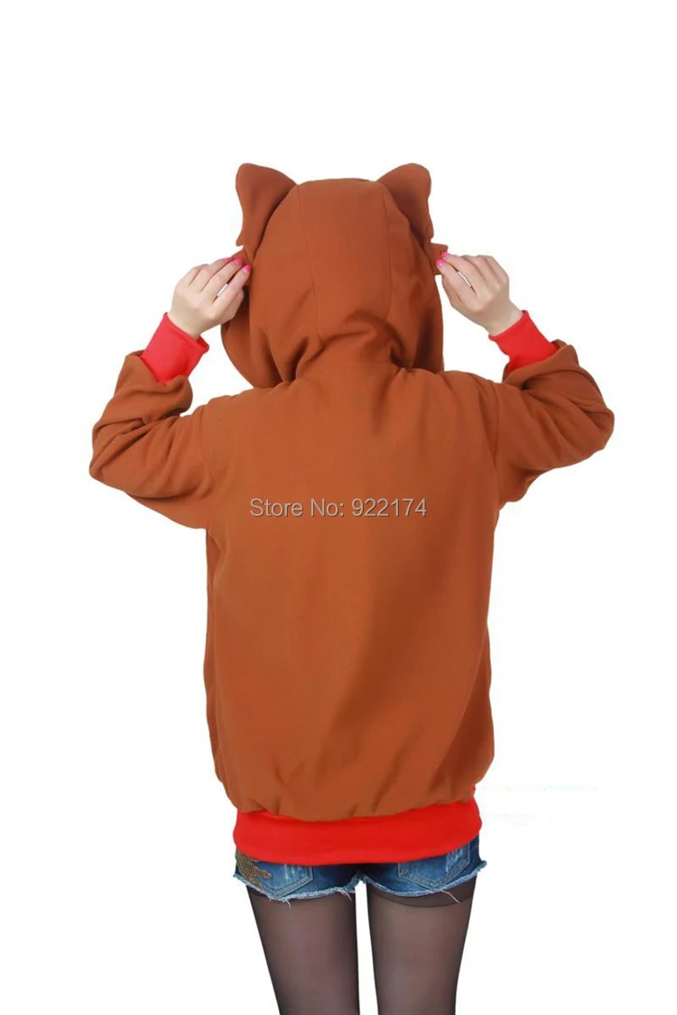 Весна-осень толстовка с волком в виде животных кофейного и коричневого цвета