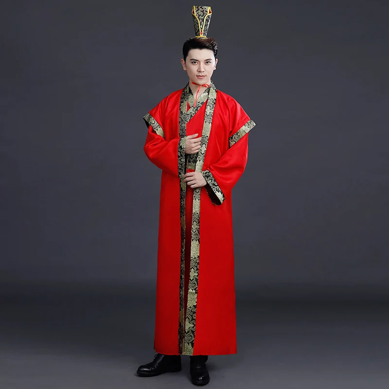 Red 2 Красный Hanfu для Мужчин Косплей Костюм древняя Студенческая одежда Улучшенный традиционный костюм ханфу белый Hanfu сценический костюм, одежда BL1815 - Цвет: Red 2