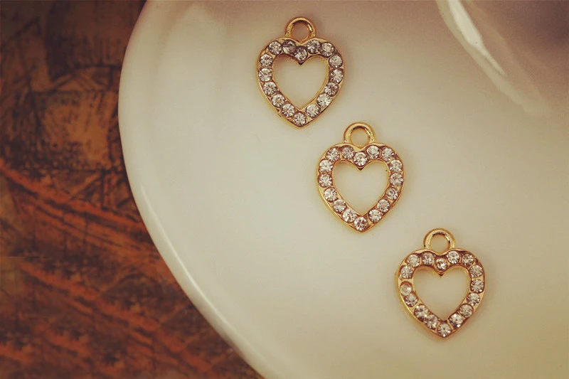 DIY моды браслет полые сердца Металлические Подвески для изготовления ювелирных