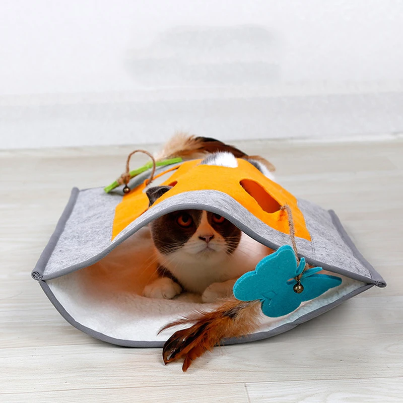 CAWAYI питомник Кошка Туннель с отверстием игрушки забавная сумка кольцом бумажная