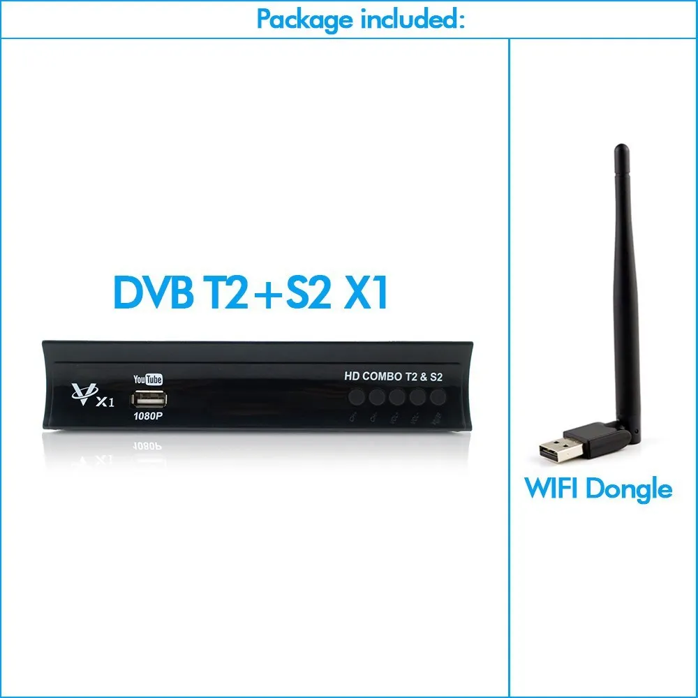 DVB-USB WIFI Vmade цифровой эфирный спутниковый ресивер Combo ТВ коробка DVB-T2 DVB-S2 Full HD 1080P ТВ тюнер Поддержка Cccam AC3 IP ТВ для России - Цвет: DVB-USB WIFI
