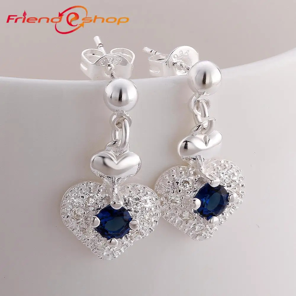 S772 Мода Комплект Ювелирных Изделий 925 Серебряный Кристалл Сердце Ожерелье и