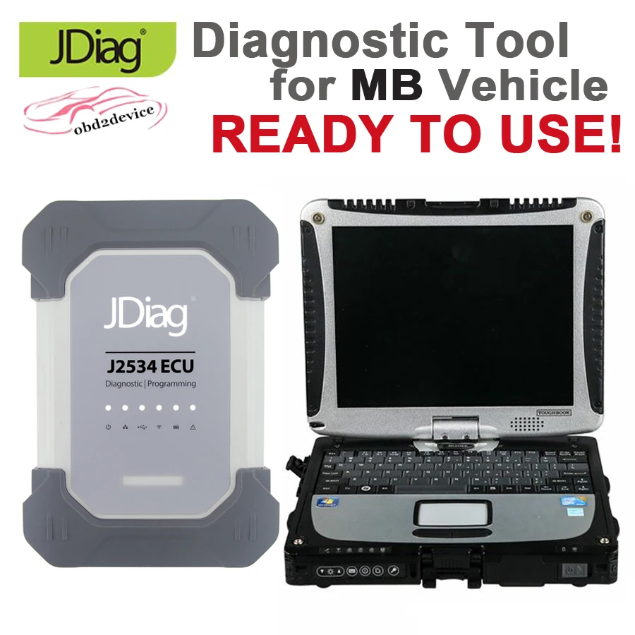 JDiag Elite II Pro J2534 диагностический инструмент и программатор ECU для MB с программным обеспечением и ноутбуком более убедительным, чем MB STAR C4/C5