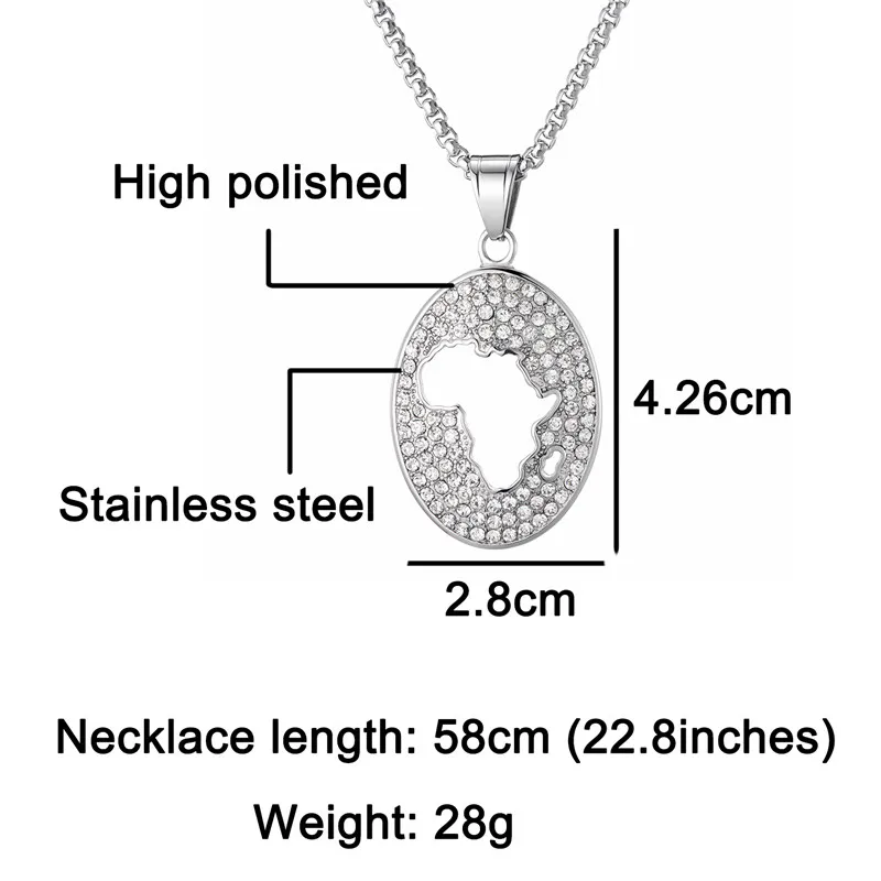 Bling Iced Out Кристалл полый кулон карта цепочки и ожерелья геометрический Овальный
