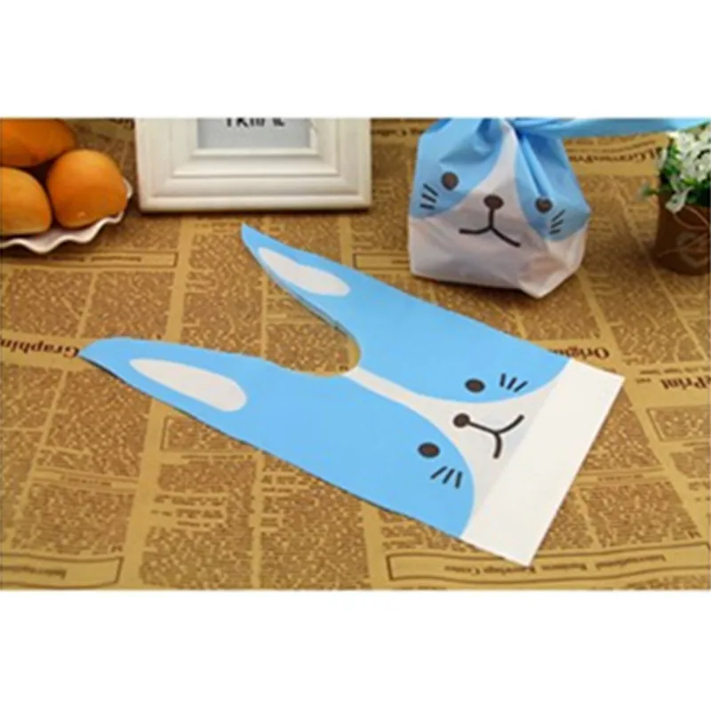 50 шт. синий с кроличьими ушами для печенья пластиковые пакеты конфет упаковочный