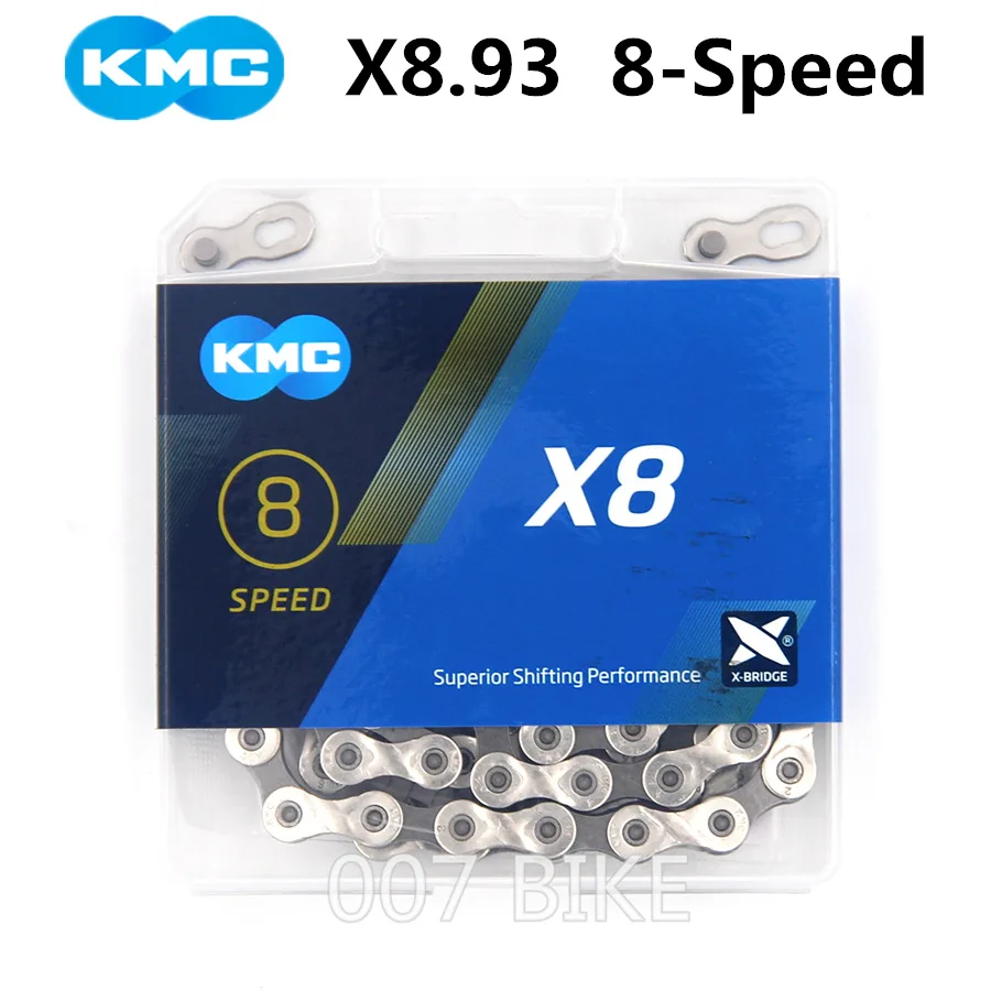 Цепь KMC X8.93, 8 скоростей, цепь для горного велосипеда, Z8 MTB дорожный велосипед 116L цепи