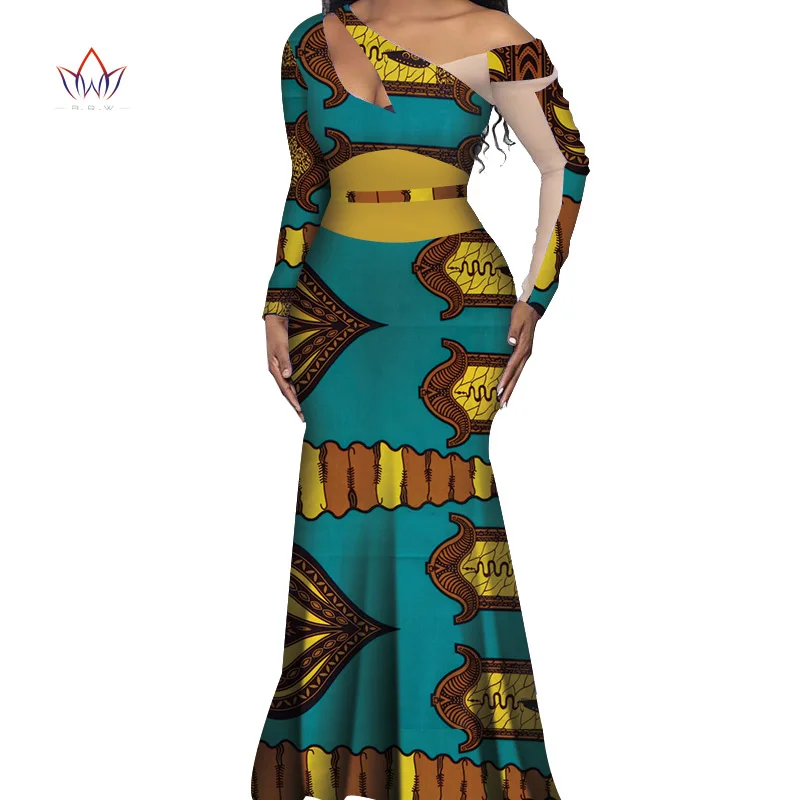 Vestidos африканские платья для женщин Дашики элегантное вечернее платье размера плюс Srapless традиционная африканская одежда WY4526