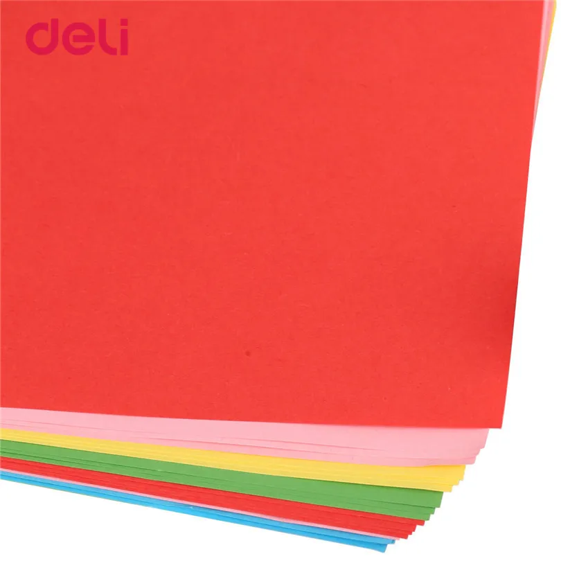 Deli 10 шт. бумага 5 цветов 25x18 см 80 г сложенная для рукоделия скрапбукинга оригами
