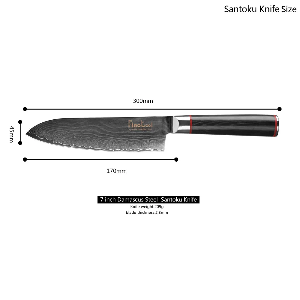 7 дюймовые ножи Santoku кухонные японский Дамаск VG10 стальные лезвия Ультра острый