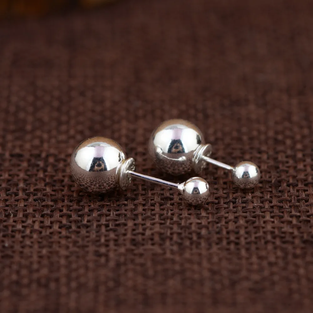 Женские серьги из двух шариков BALMORA универсальные гвоздики стерлингового