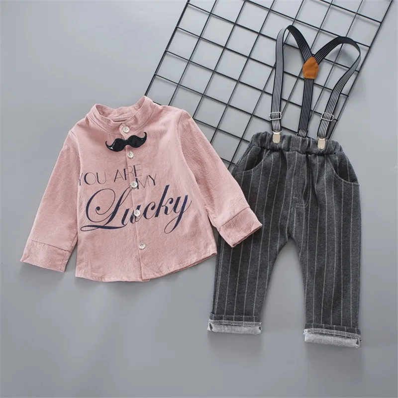 BibiCola spring kids boys clothing set Small children clothes shirt + bib small newborn Toddler baby suit | Детская одежда и обувь