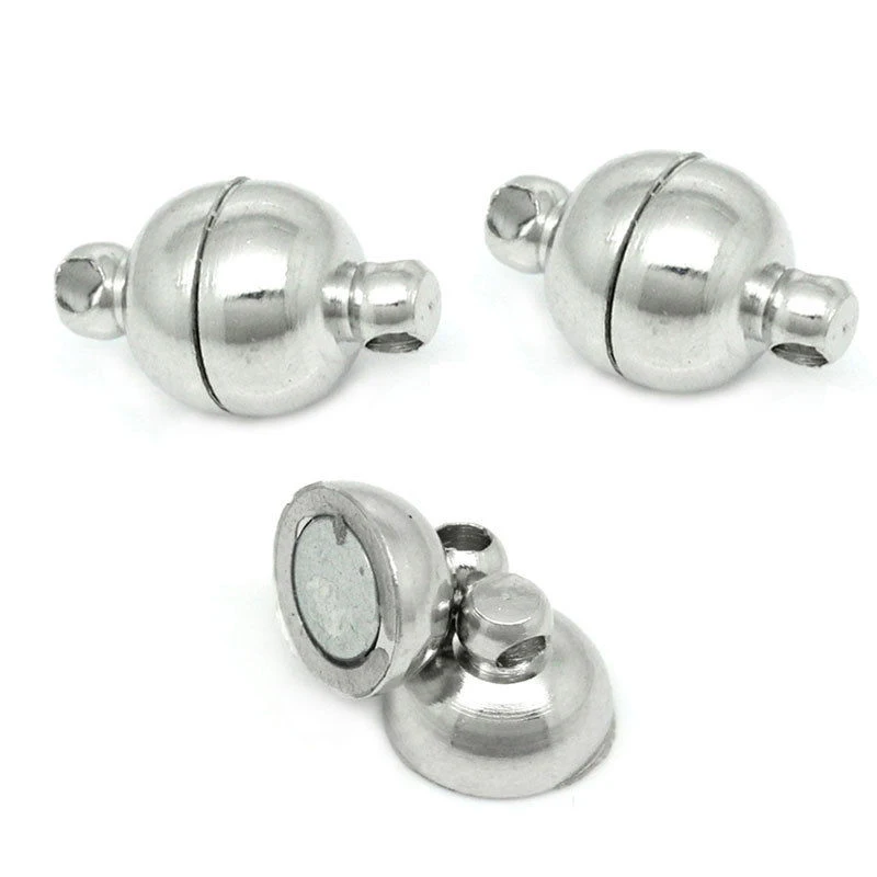 20 комплектов магнитных застежек серебристого цвета 11x6 мм (3/8 &quotx2/8&quot)|magnetic clasps|silver